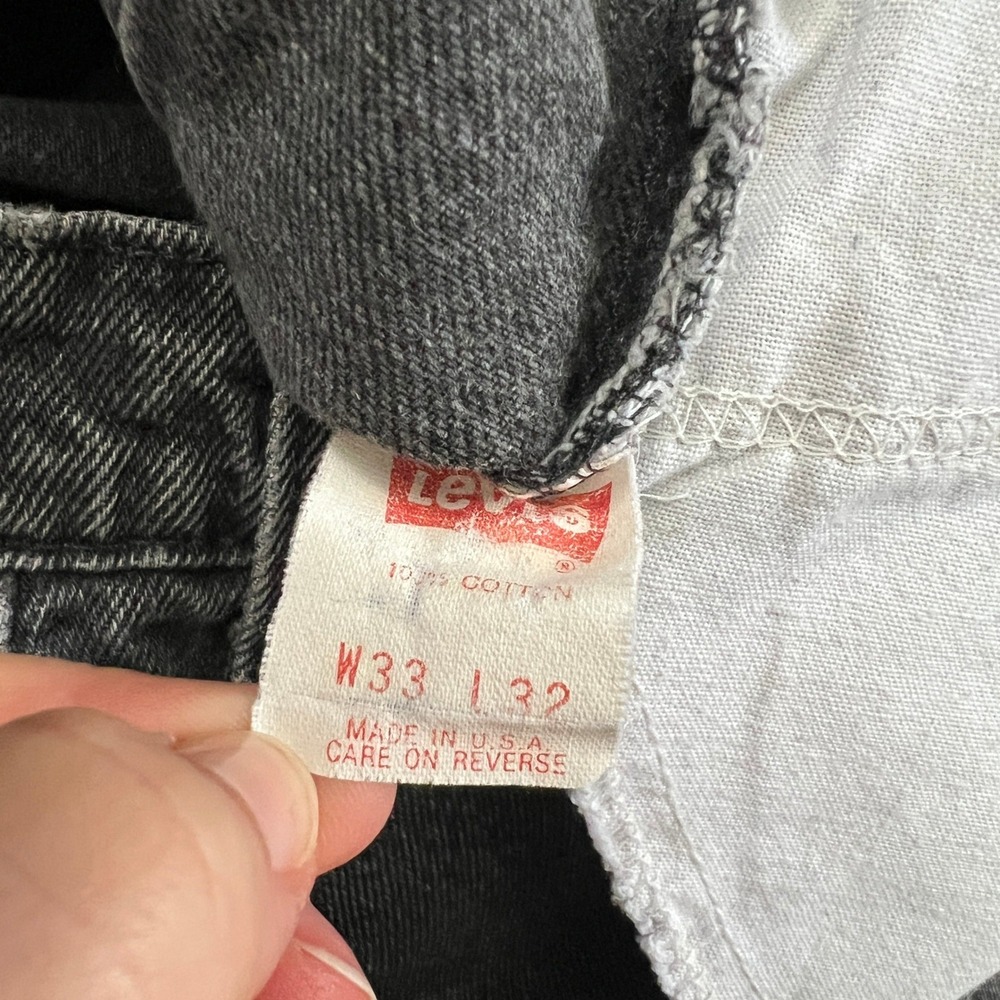 Vintage Orange Tab Levis Mens W 33 L 32 Black Straight Leg - Picture 4 of 8